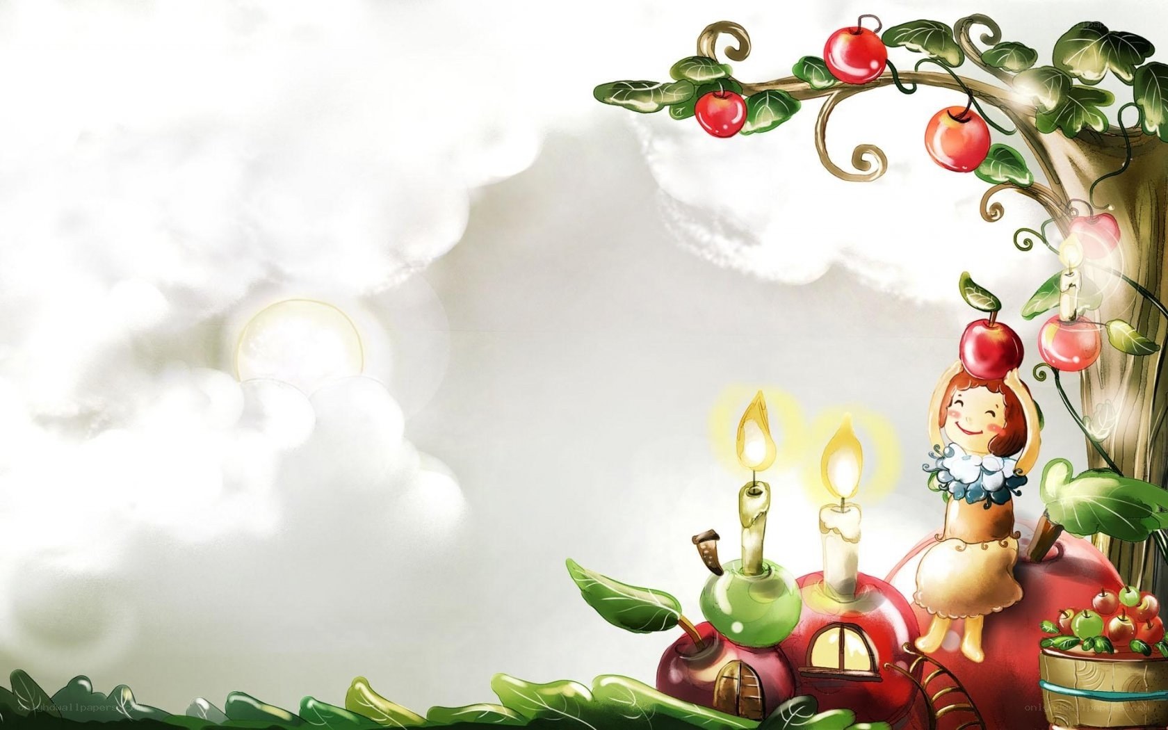 apple tree fairy scene