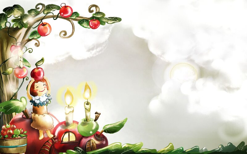 apple tree fairy scene