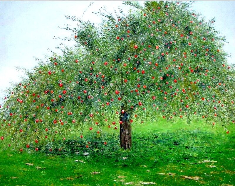 Apple Tree with Red Apples — Green, Serene