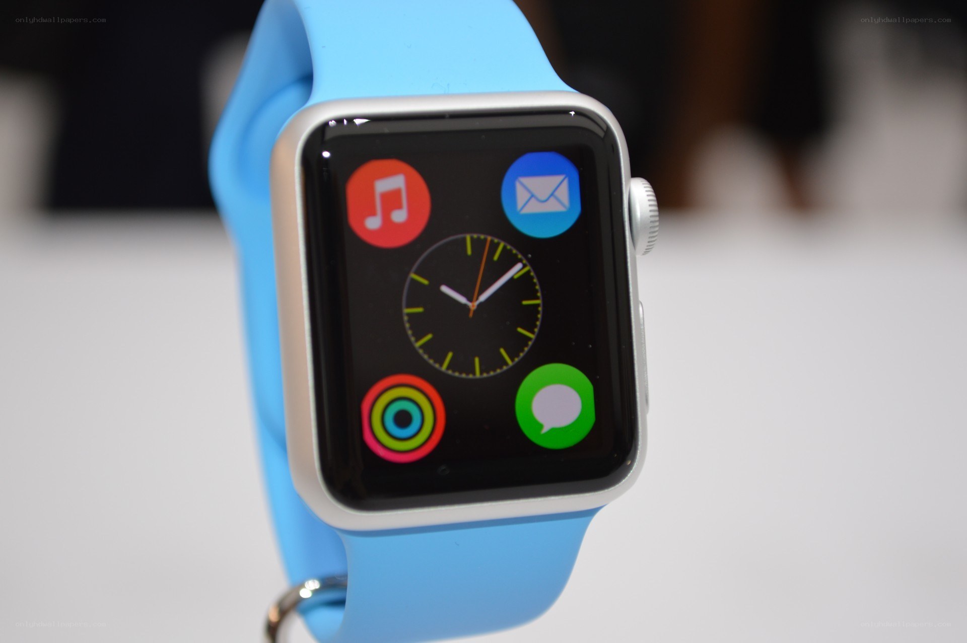 Apple Watch with blue band