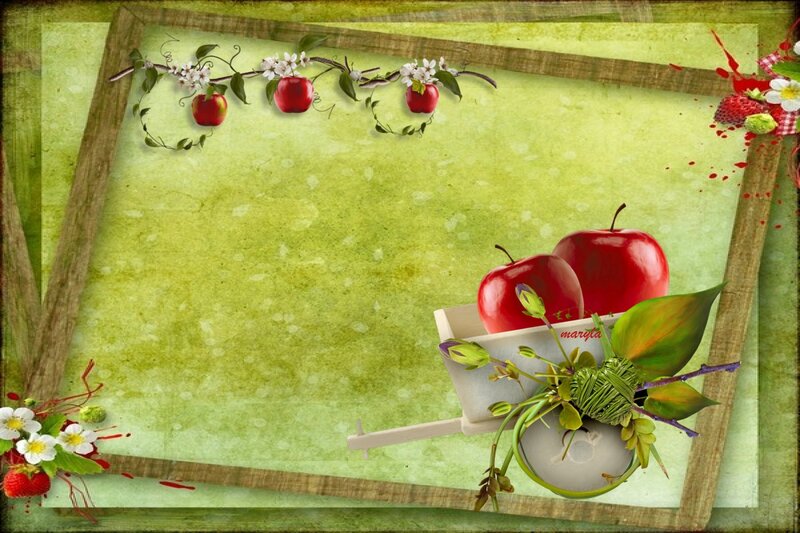Apple Wheelbarrow Illustration