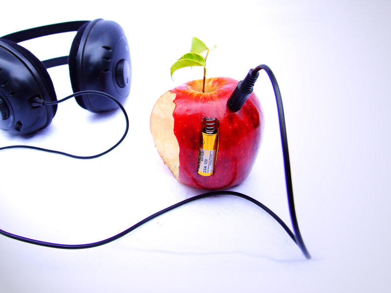 Apple with Battery