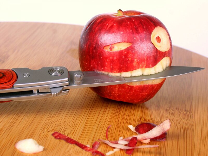Apple with Carved Face