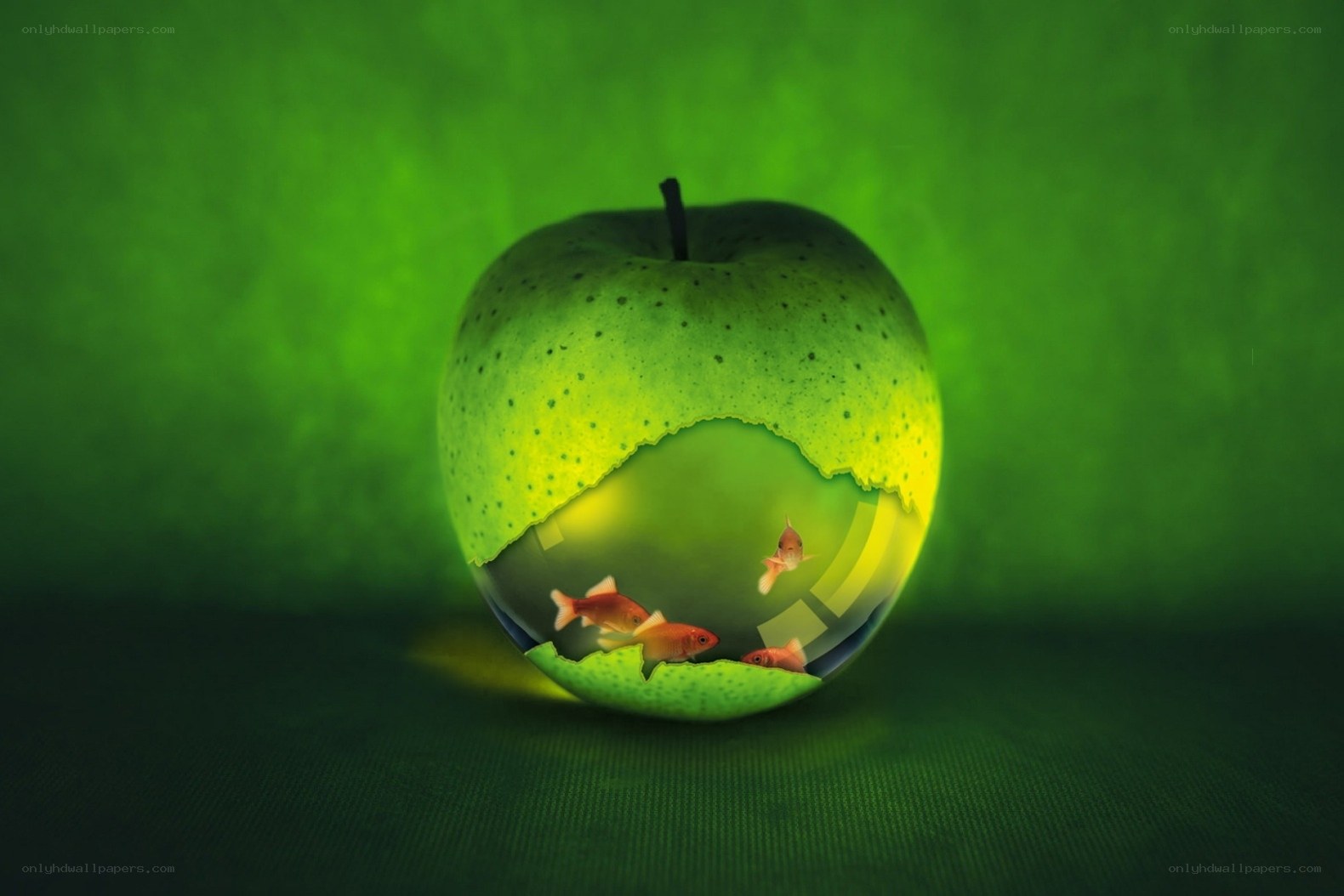Apple with fish inside