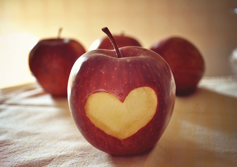 Apple with Heart Carved