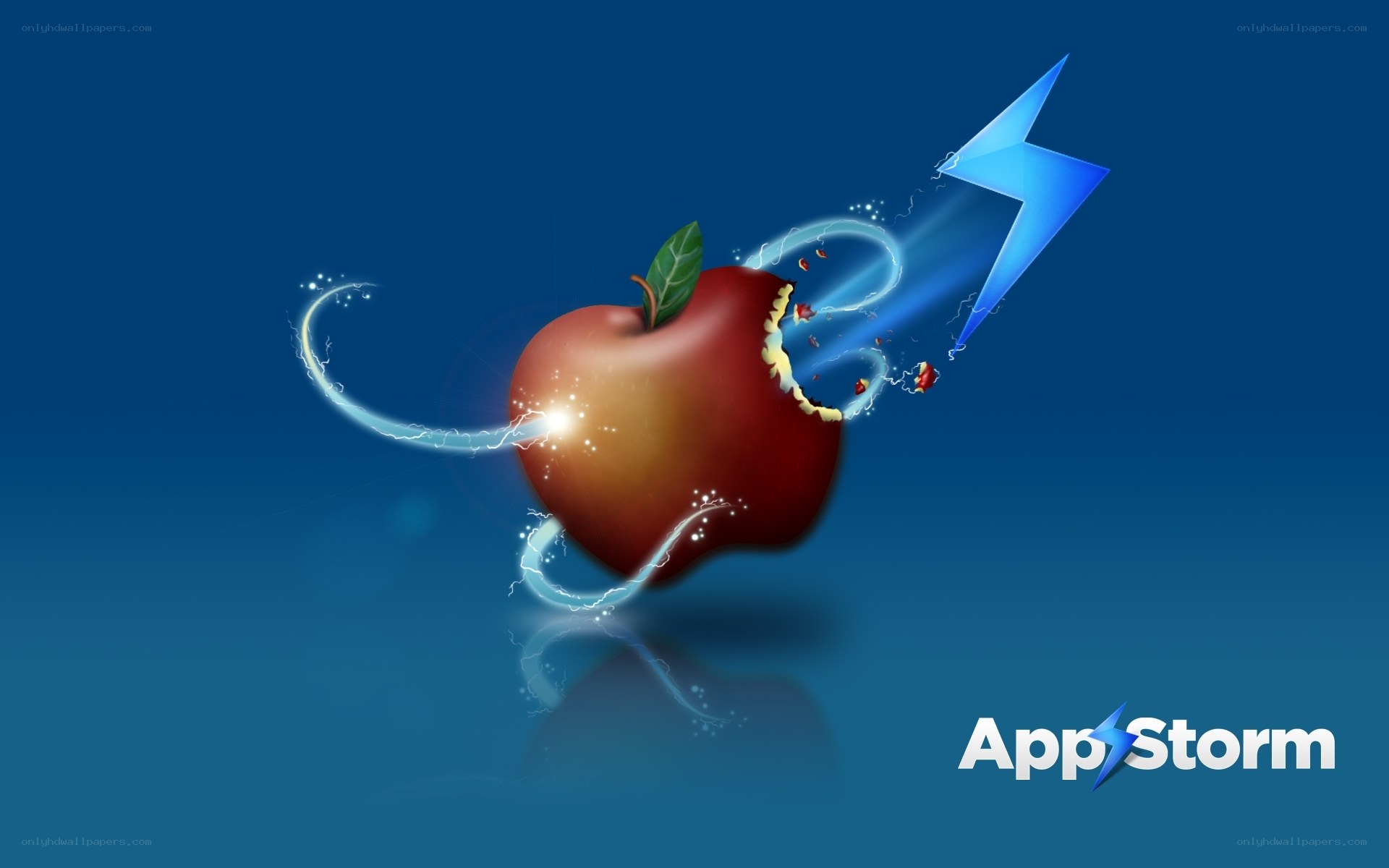 Apple with lightning bolt