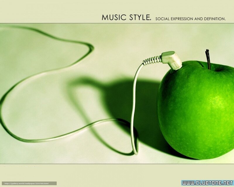 apple with music cable