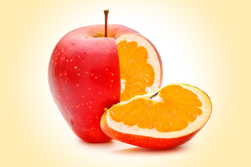 Apple with Orange Slice