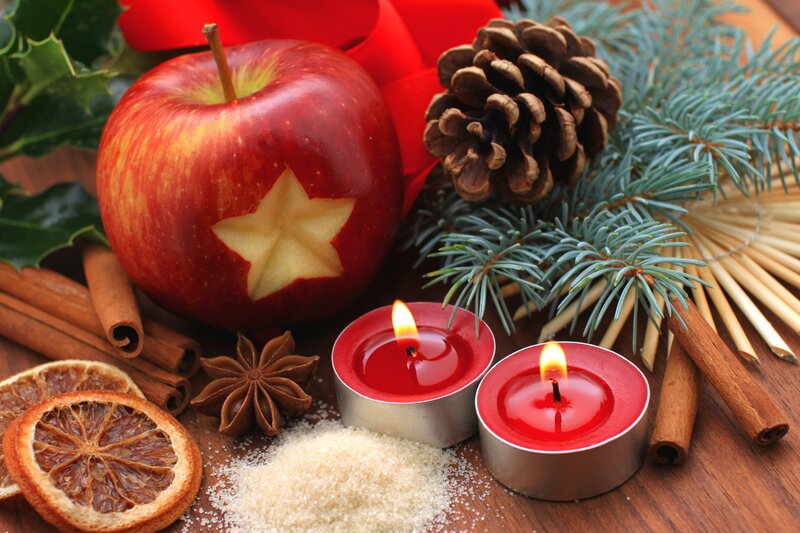 Apple with Star Carving