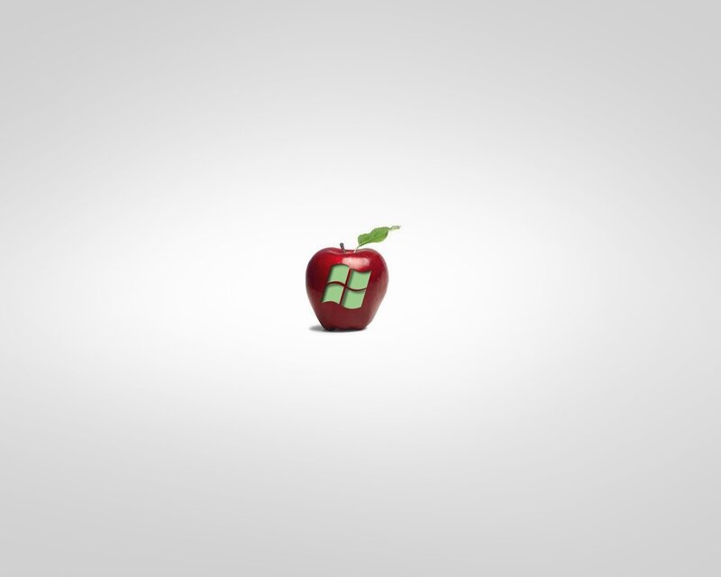 apple with windows logo