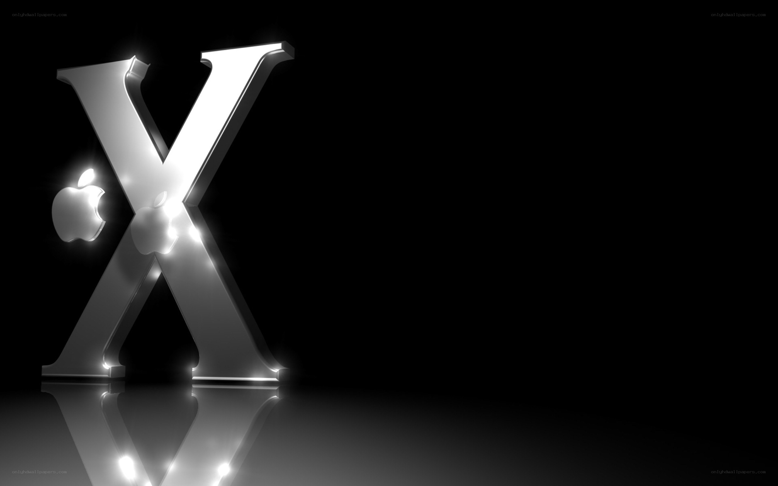 Apple X logo on black