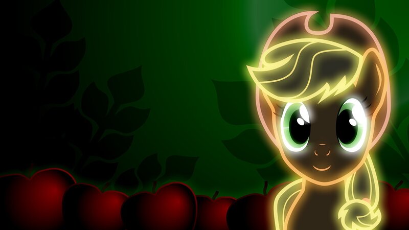 Applejack glowing in orchard