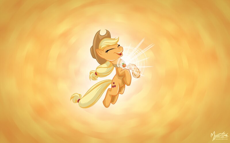 Applejack in a golden swirl