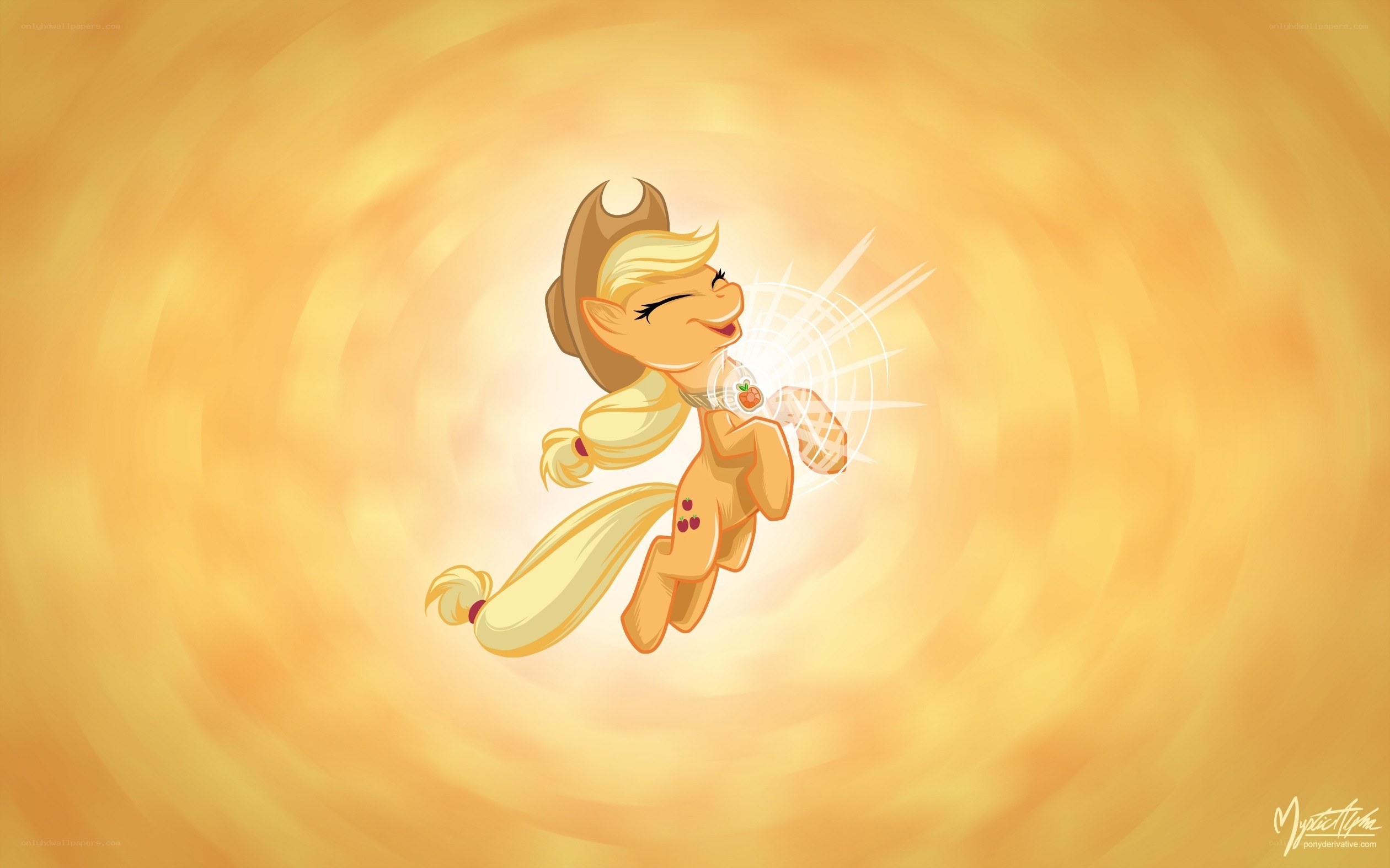 Applejack in a golden swirl