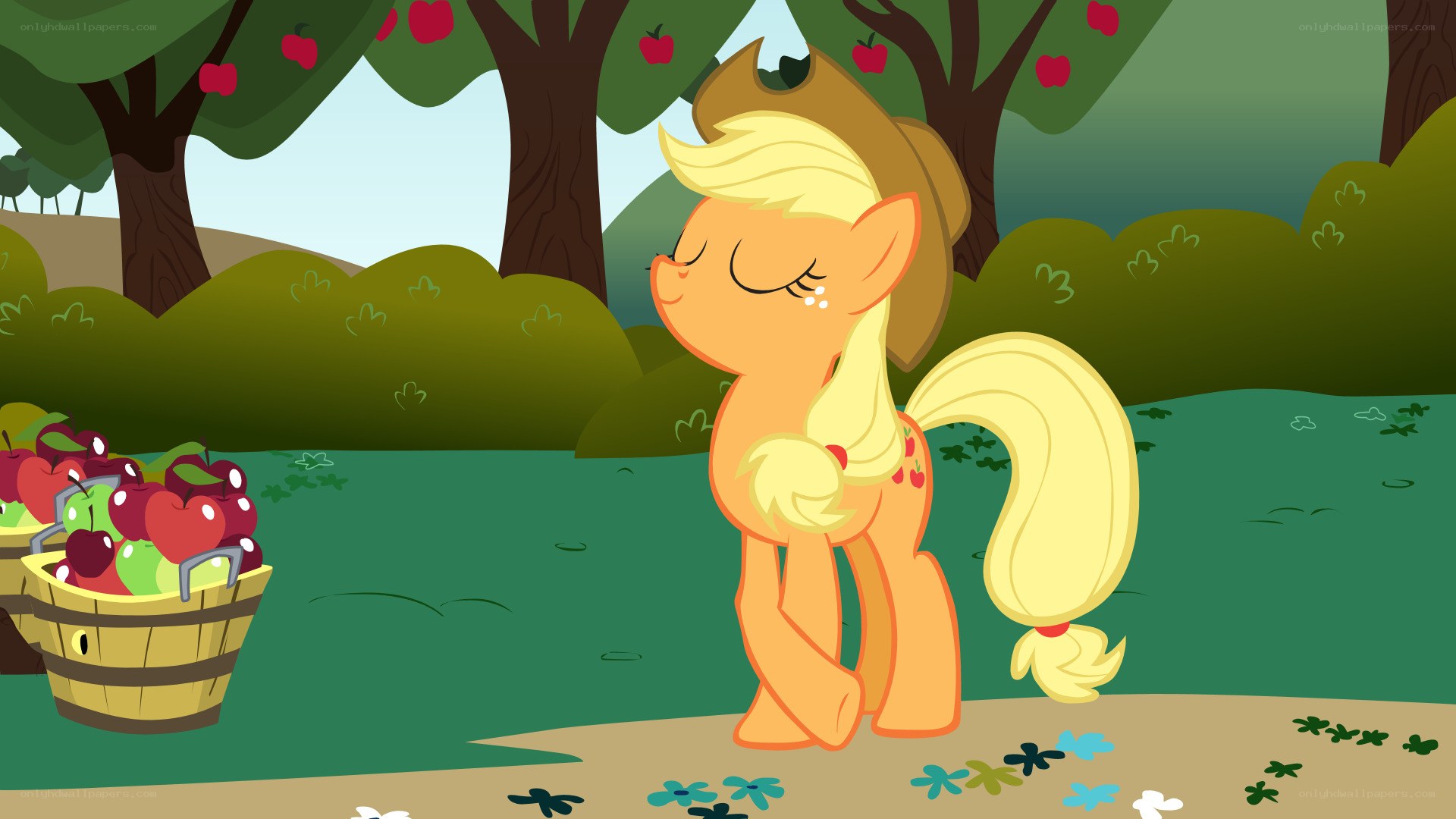 Applejack in the orchard