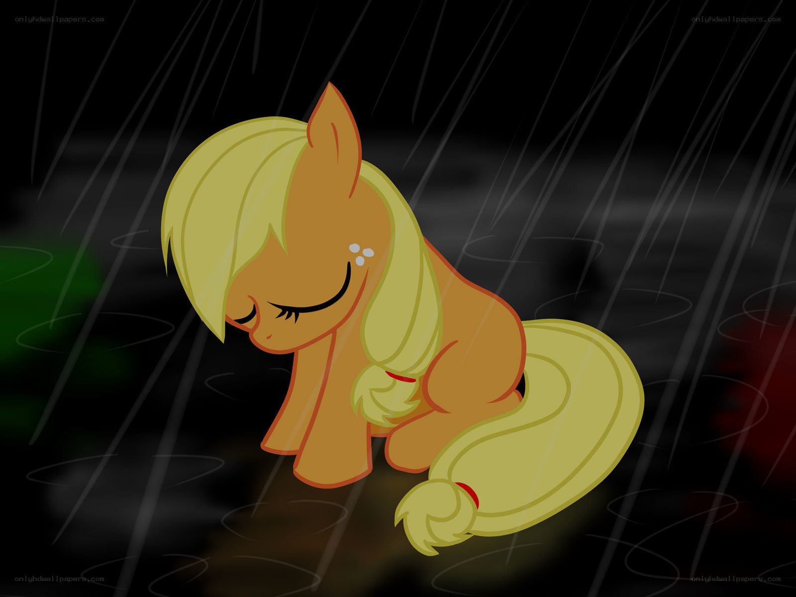 Applejack in the rain