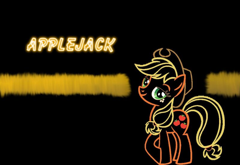 Applejack neon outline