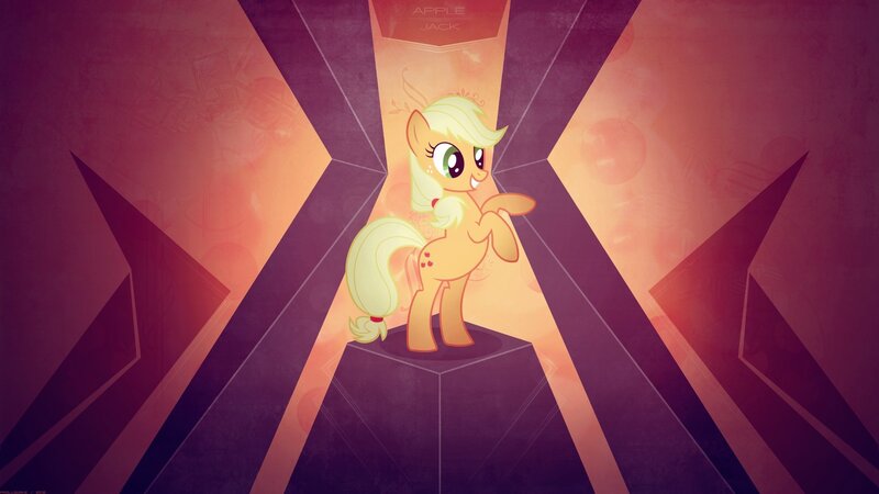 Applejack on a pedestal