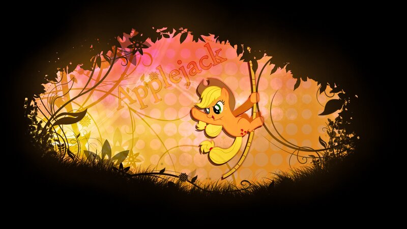Applejack on a vine