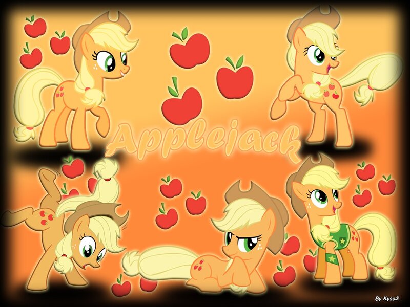 Applejack Pony Collage — Orange