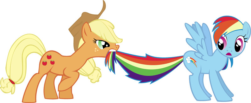 Applejack Pulling Rainbow