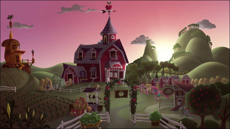 Applejack's farm at sunset