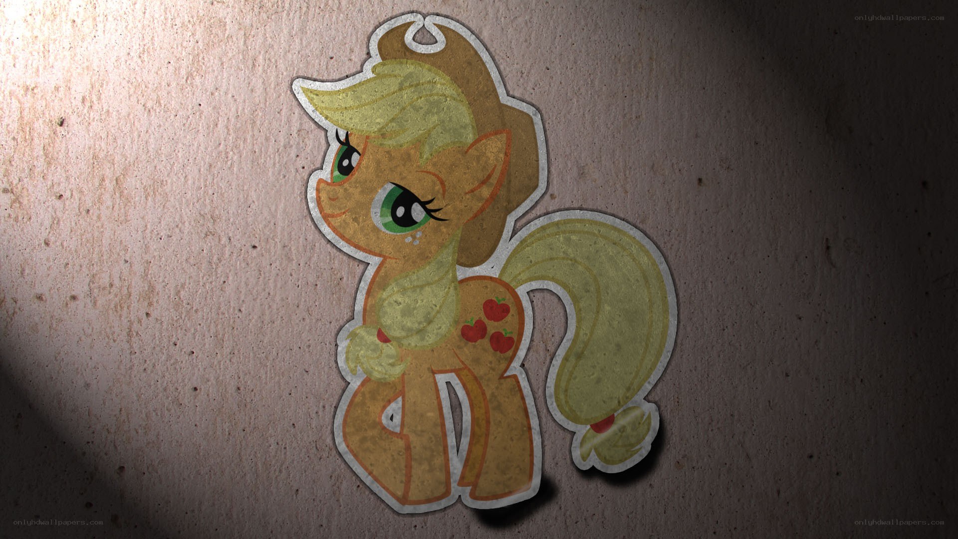 Applejack sticker on wall
