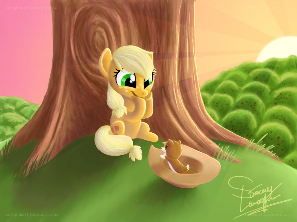 applejack with a squirrel