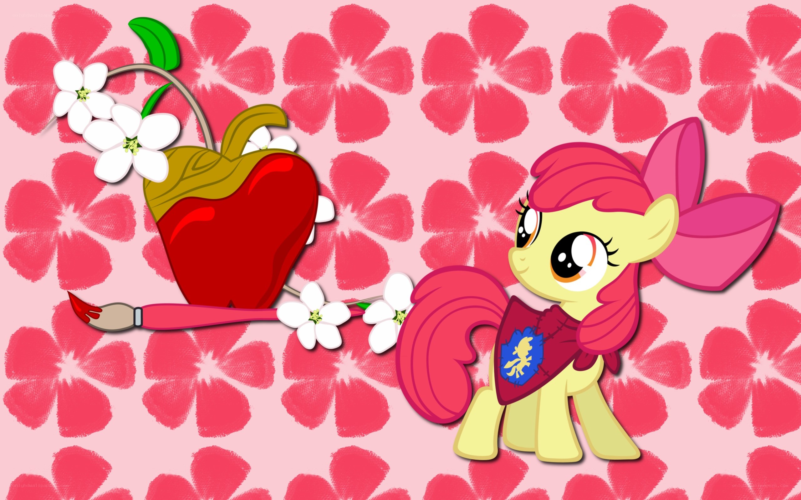 Applejack with apple and flowers