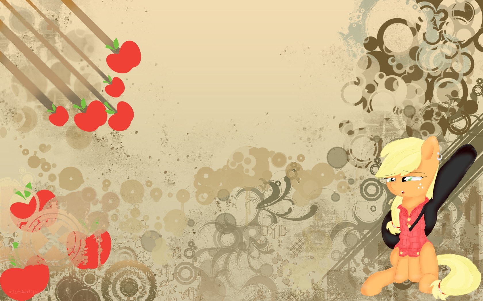Applejack with apples and patterns