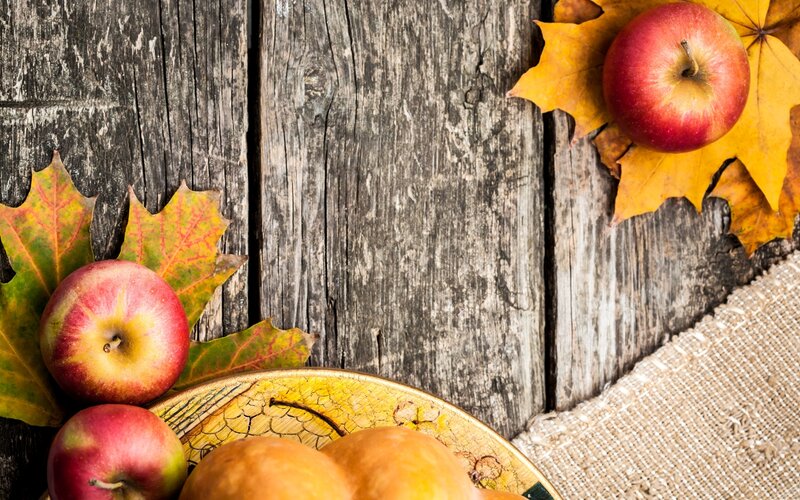 Apples and Autumn Leaves