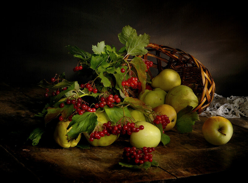 Apples and Berries in Basket