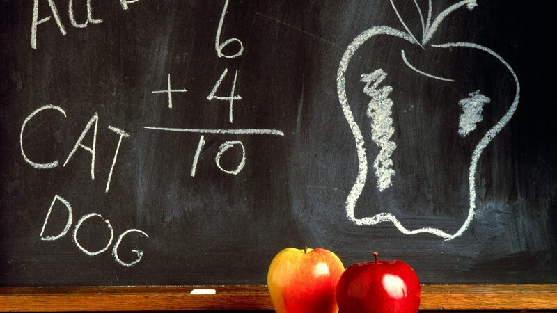 Apples and chalkboard math