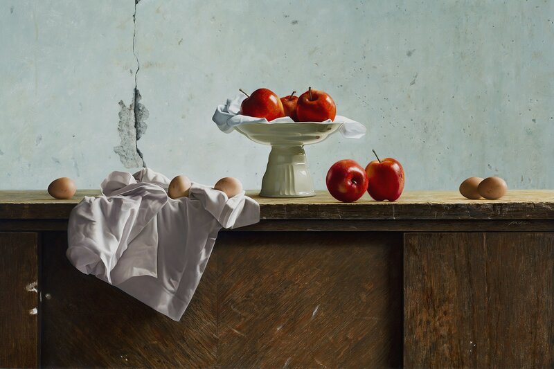 Apples and Eggs on Table
