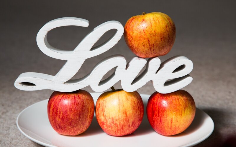 Apples and Love Sign