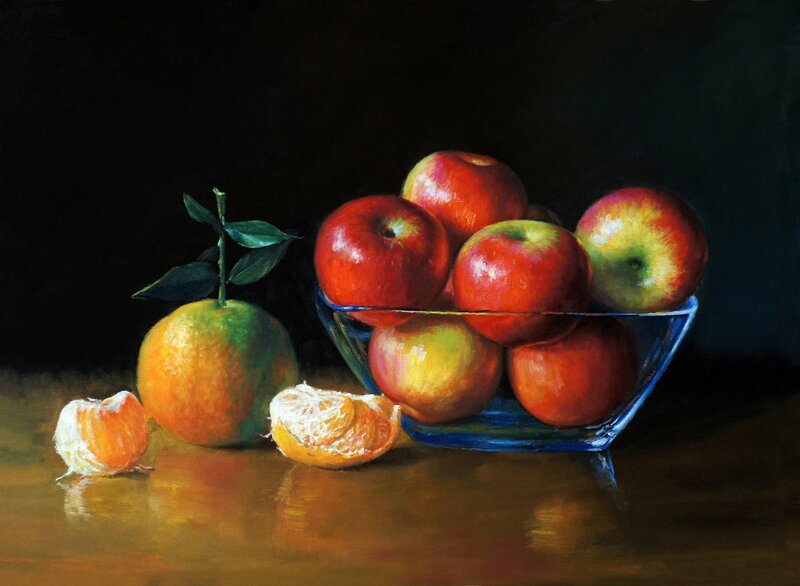 Apples and Oranges in Bowl