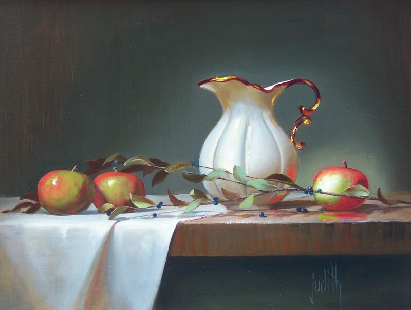 Apples and Pitcher on Table