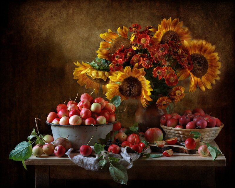 Apples and Sunflowers