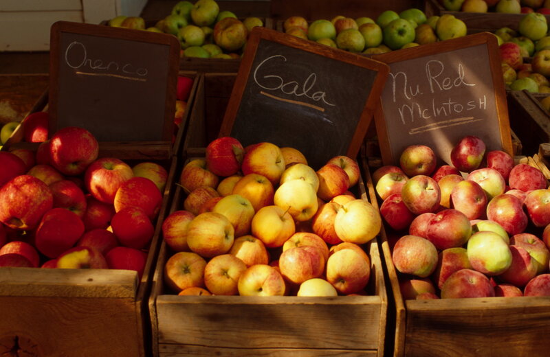 Apples at a market stall