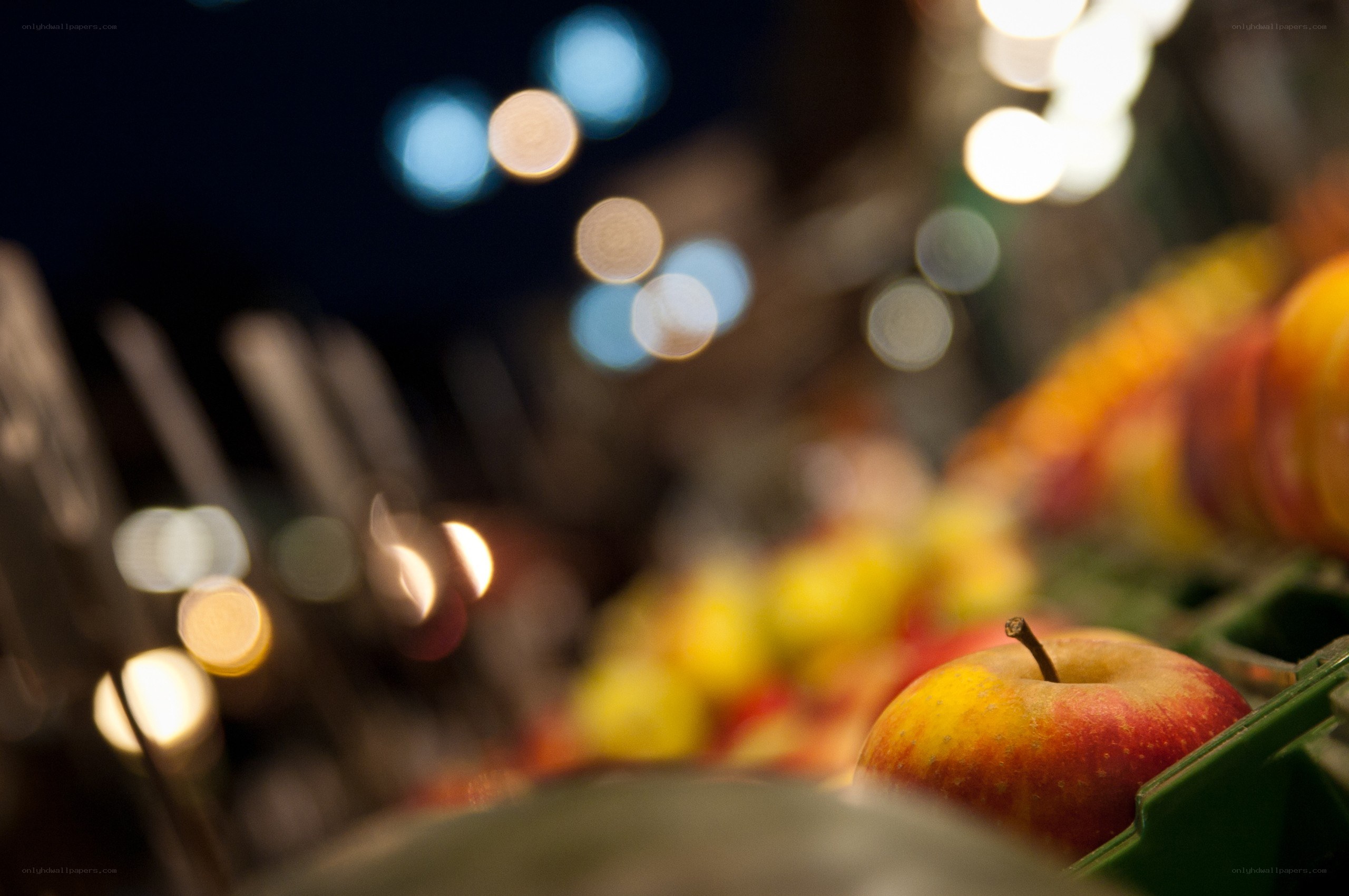 apples at a night market