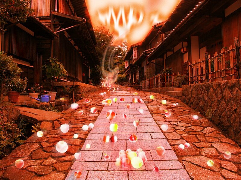 Apples Falling on Street