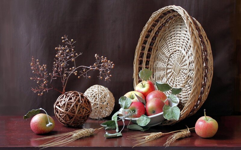 Apples in a Basket — Brown, Serene