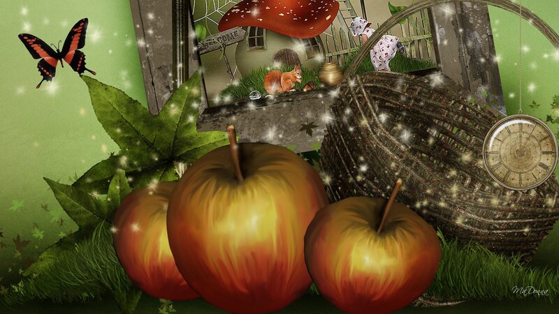 Apples in a Basket — Green