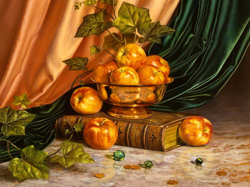 Apples in a Bowl — Green