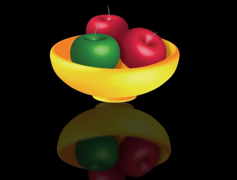 apples in a yellow bowl