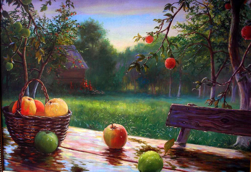Apples in Basket on Table