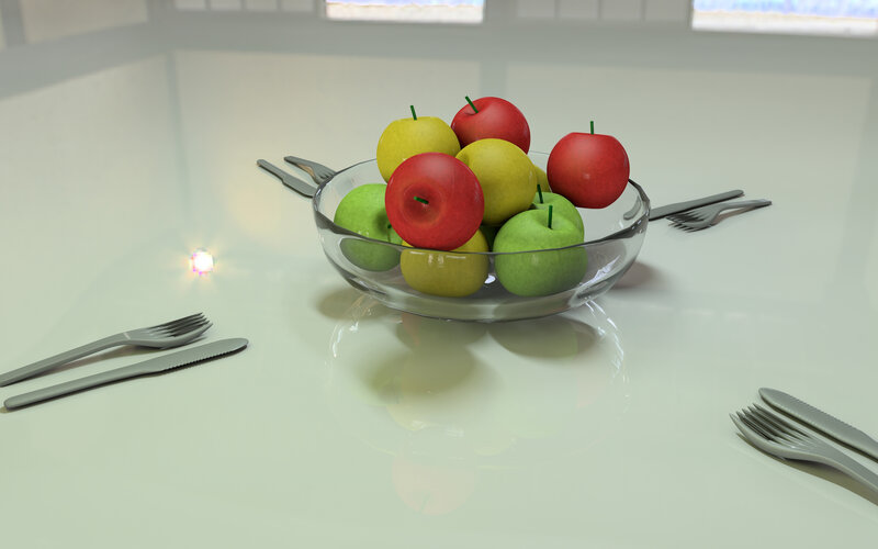 Apples in Glass Bowl