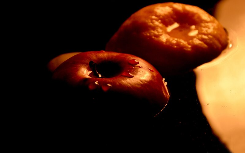 Apples in warm light
