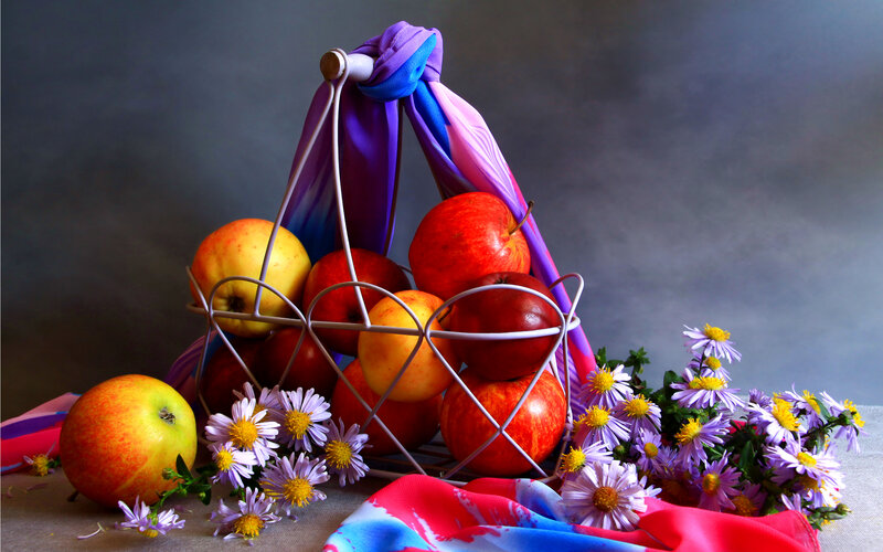 Apples in Wire Basket