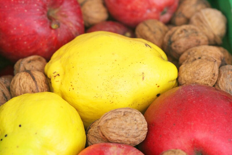 apples, quinces, and walnuts
